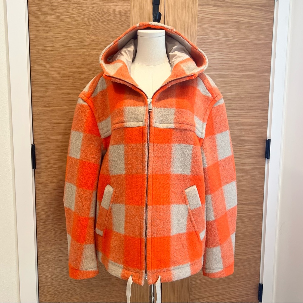 Isabel Marant | Kurt Gingham Check Hooded Jacket | Orange | Mens | Small - Picture 2 of 16